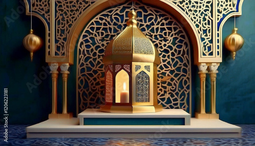 Happy ramadan kareem golden background design