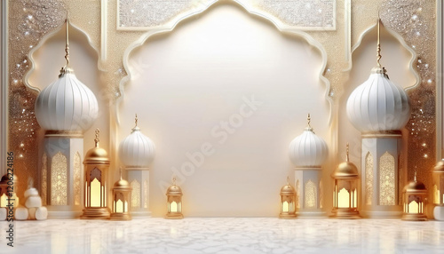 Happy ramadan kareem golden background design