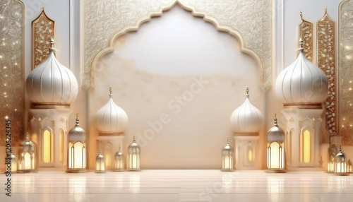 Happy ramadan kareem golden background design