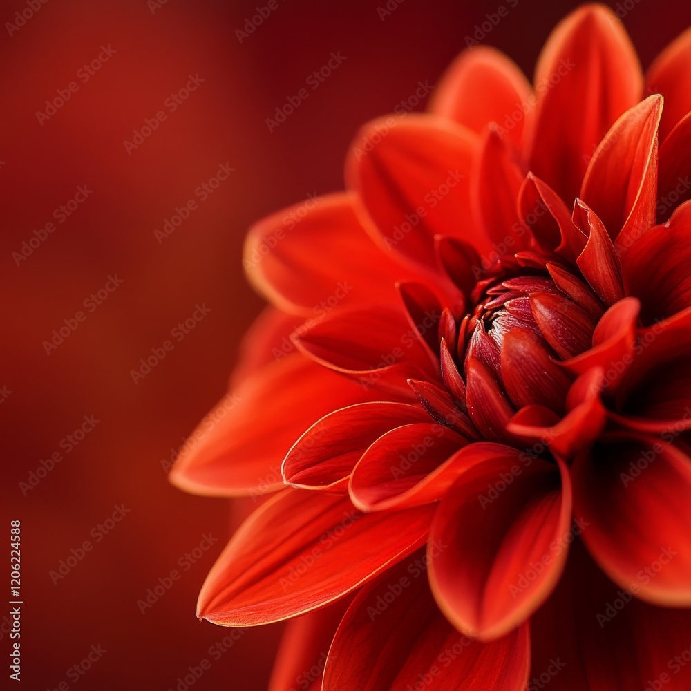 A beautifully captured red dahlia flower emphasizing its vibrant petals and intricate details, radiating a sense of beauty and natural elegance. A beautifully captured red dahlia flower emphasizing its vibrant petals and intricate details, radiating a sense of beauty and natural elegance.