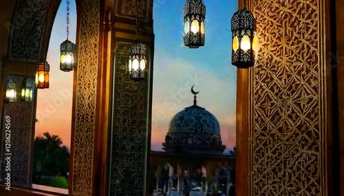 Happy ramadan kareem golden background design