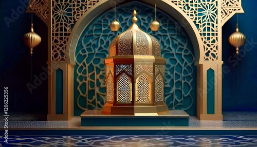 Happy ramadan kareem golden background design