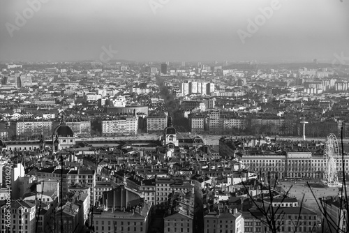 Aerial view of Lyon city fr...
