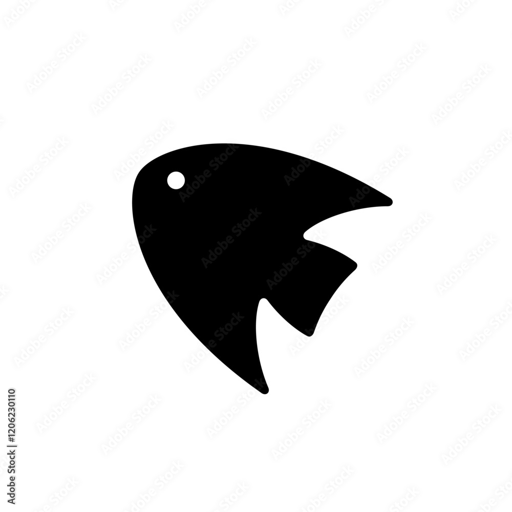 Fish simple icon. Stylized black fish on white background. Fish simple icon. Stylized black fish on white background.