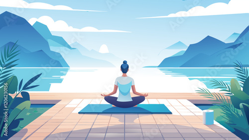 yoga meditation on the beach
