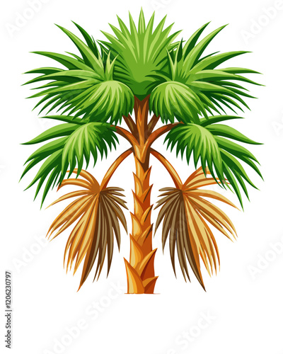 Royal palm shed Trees isolated on white background