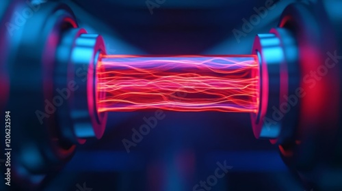 Plasma streams flowing between electrodes to demonstrate ionized gas conductivity