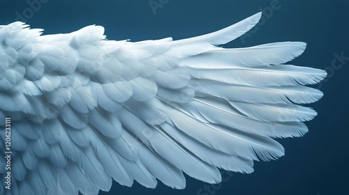 White bird with majestic wings captured in soft light showcasing elegance and...