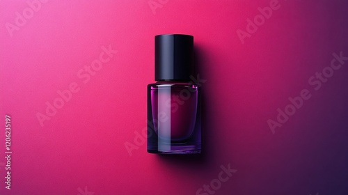 Elegant deep red nail polish bottle showcased against a dark background