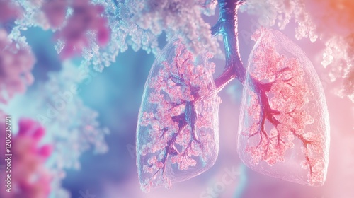 Alveoli Detail in Human Respiratory System Illustration