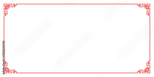 Chinese frame, Chinese New Year border, red asian corner