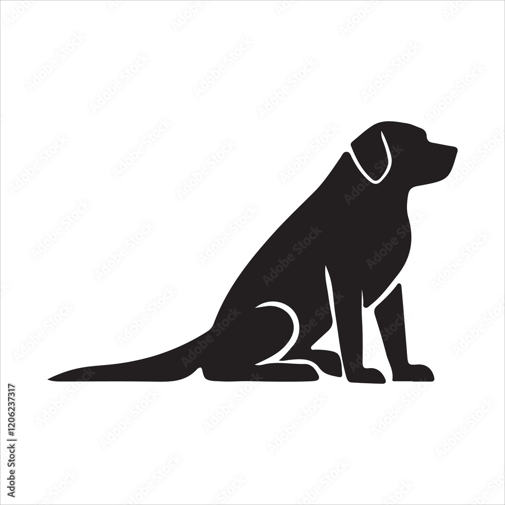 Dog Silhouette Icon a black silhouette of a dog in a standing Dog Silhouette Icon a black silhouette of a dog in a standing