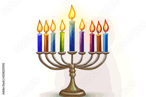 Chanukah or Hanukkah illustration.