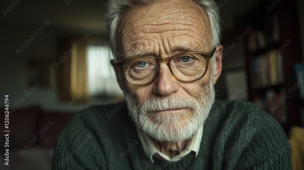 A thoughtful elderly man with glasses and a beard, deep in contemplation. A thoughtful elderly man with glasses and a beard, deep in contemplation.