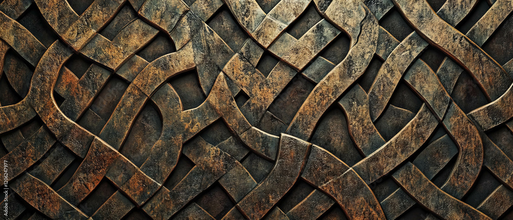 Intricate interlocking patterns create a mesmerizing abstract texture Intricate interlocking patterns create a mesmerizing abstract texture