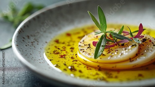 Fresh herbs infused in olive oil for culinary delights and enhanced flavors a...