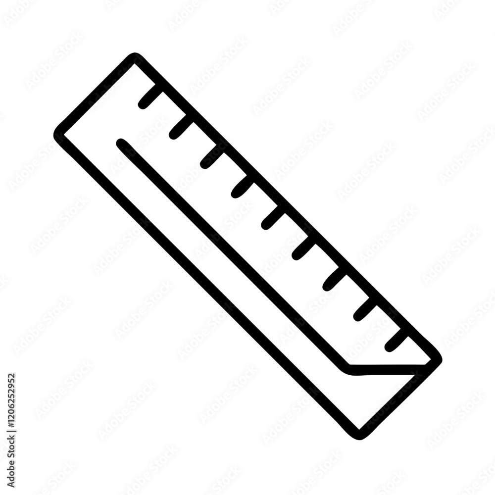 Metal Ruler. Minimalistic Home Renovation Icons Metal Ruler. Minimalistic Home Renovation Icons