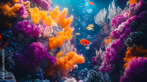 Wallpaper Mural A vibrant coral reef teeming with life. Vibrant Reef. Illustration Torontodigital.ca