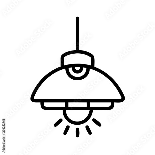 Light Fixture. Minimalistic Home Renovation Icons