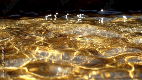 Calm water surface with ripples and colorful stones at the bottom during dayl...