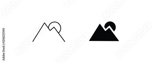 Mountain with flag on a peak Top of mountain with flag icon vector, filled Success, aim achievement, leadership, Mission, Mount, Climbing, conquered, way up, high in, Hiking, Target, Get on top design