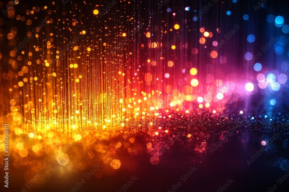 A breathtaking display of radiant flowers illuminated by bright lights and colors A breathtaking display of radiant flowers illuminated by bright lights and colors