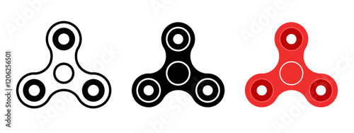 Spinner icon. Children antistress toy vector illustration. Fidget spinner rotation symbol. Trendy modern rotating toy sign. Play children game anti stress concept. Spinner pictogram.
