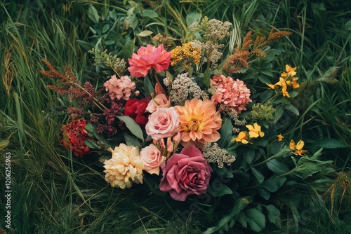 Colorful flowers blooming in a lush garden captured during the golden hour