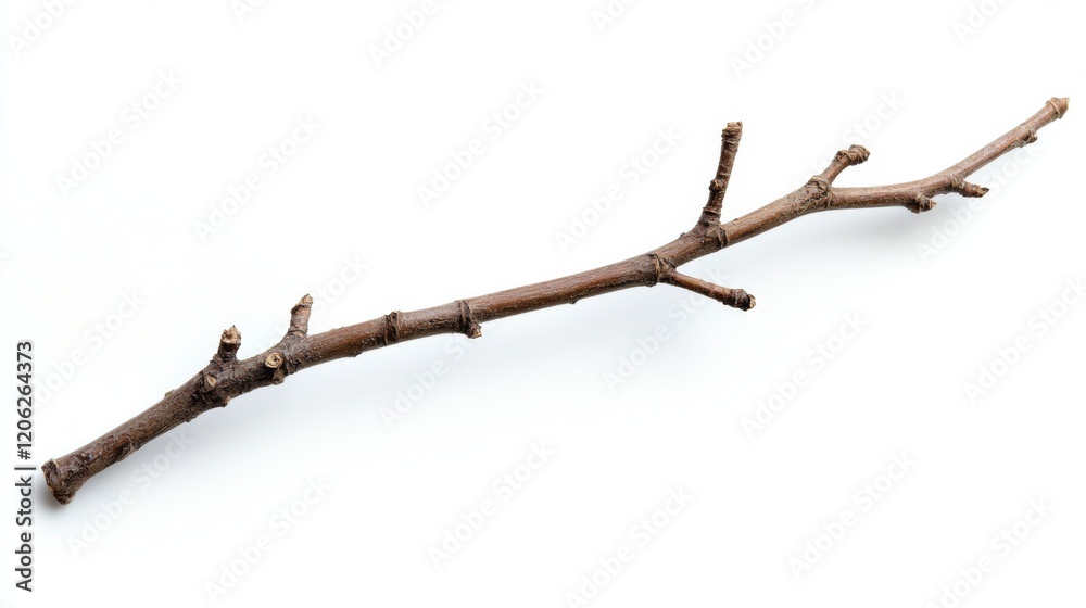 Strikingly Simple Dry Branch Against a Crisp White Background Strikingly Simple Dry Branch Against a Crisp White Background