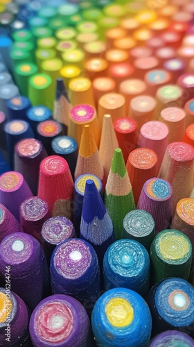 Vibrant collection of multicolored textile rolls displayed in a market setting