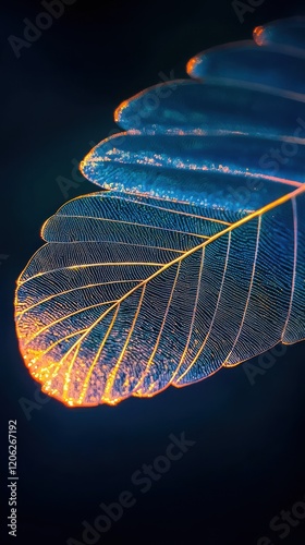 Macro of a butterfly's wings nature detail-focused soft natural light vivid colors photo