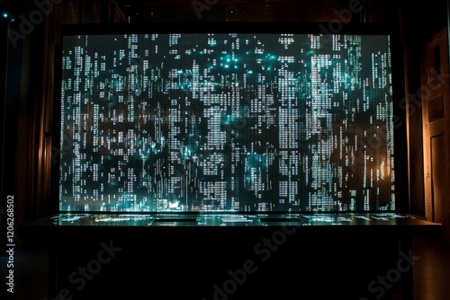 Data analytics dashboard displaying visualizations in modern office environme...