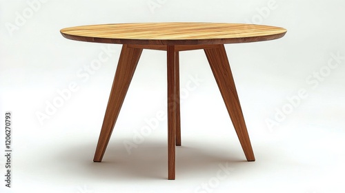 Stylish round wooden table with a unique base design showcasing craftsmanship...