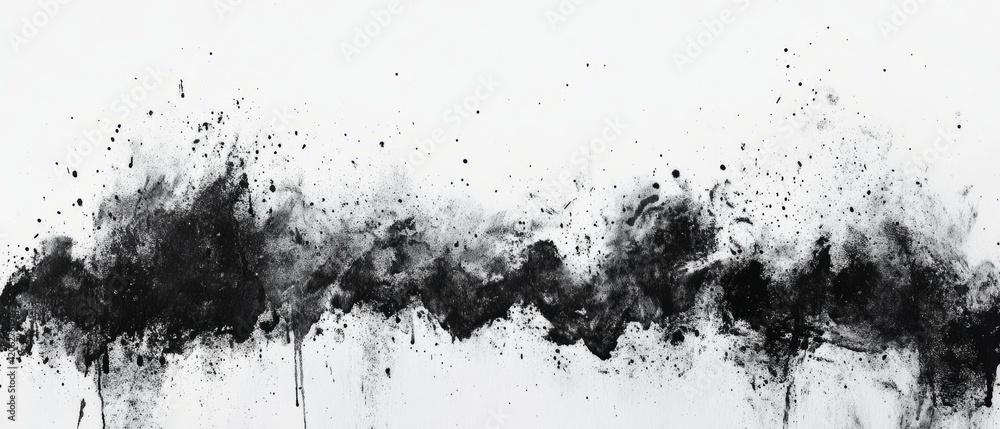 Textured black ink patterns on white paper create dynamic visual art Textured black ink patterns on white paper create dynamic visual art