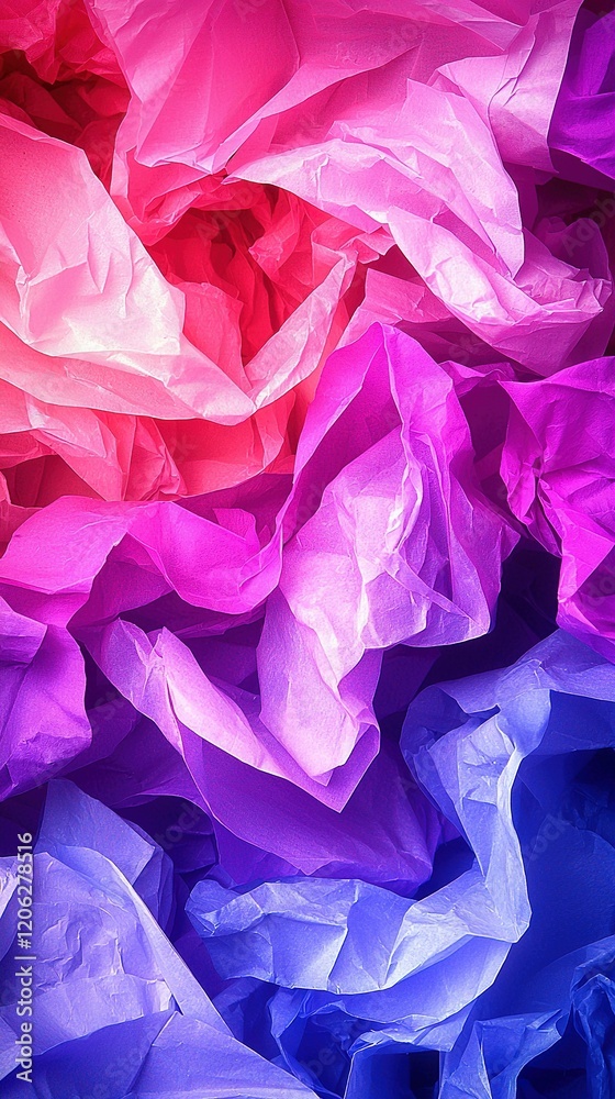 A bed of purple and pink tissue paper covered in purple and pink tissue paper A bed of purple and pink tissue paper covered in purple and pink tissue paper