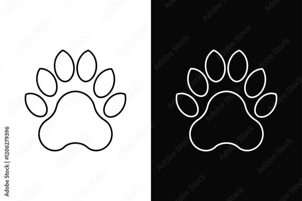 Obraz premium Cat paw icon vector on White Background ,Vector Art Illustration on white background.