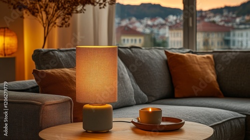 Soft light and natural decor create a tranquil atmosphere in a cozy living sp...