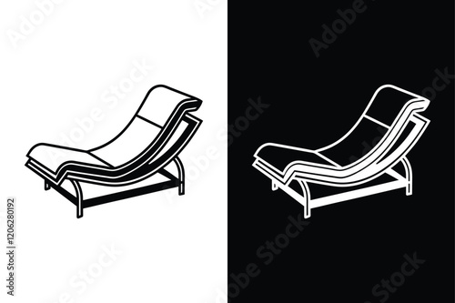 lc4 chaise lounge icon vector on White Background ,Vector Art Illustration on white background.