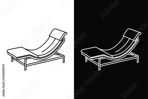 lc4 chaise lounge icon vector on White Background ,Vector Art Illustration on white background.