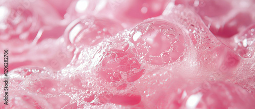Detailed texture of bubblegum showing wetness and stringy consistency in close-up