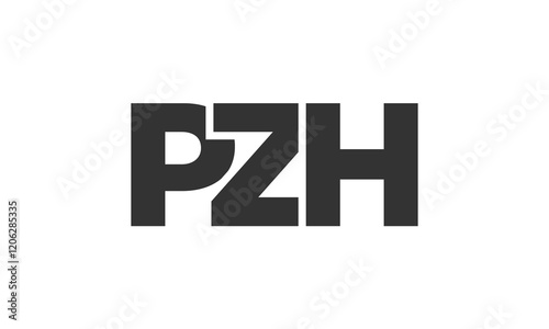 PZH logo design template with strong and modern bold text. Initial based vector logotype featuring simple and minimal typography. Trendy company identity. photo