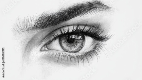 A realistic pencil drawing of a human eye showcasing delicate details and intricate shading, demonstrating artistic skill and attention to realism and texture.