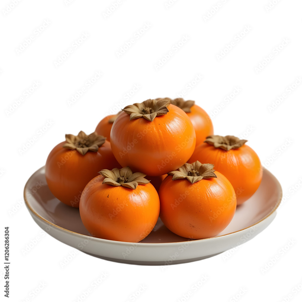 Bunch of fresh Persimmon on white background Bunch of fresh Persimmon on white background