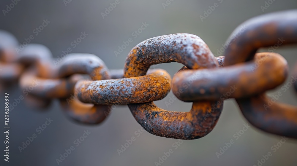 A close-up of interlinked rusted chain links, highlighting their textural details and rugged strength, symbolizing resilience, connection, and industrial history. A close-up of interlinked rusted chain links, highlighting their textural details and rugged strength, symbolizing resilience, connection, and industrial history.