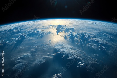 Overview of Earth highlighting landmasses and ocean details from space in viv...