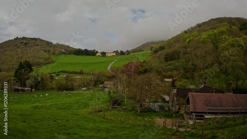 The Valley of Rocks April 7 2024,Exmoor National Park, England .The Valley of Rocks, sometimes called Valley of the Rocks, is a dry valley that runs parallel to the coast in north Devon, England