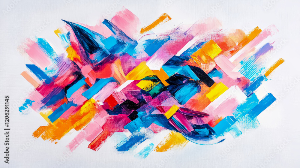 Abstract Colorful Impasto Painting: A Vibrant Expression of Texture and Color