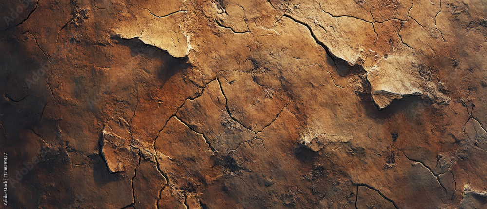 Cracked earth texture revealing dry patterns under harsh sunlight Cracked earth texture revealing dry patterns under harsh sunlight