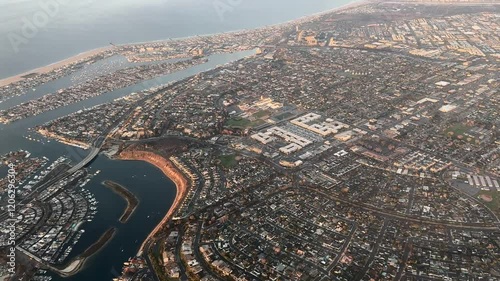 Aerial View of Costa Mesa and Newport Beach, California 