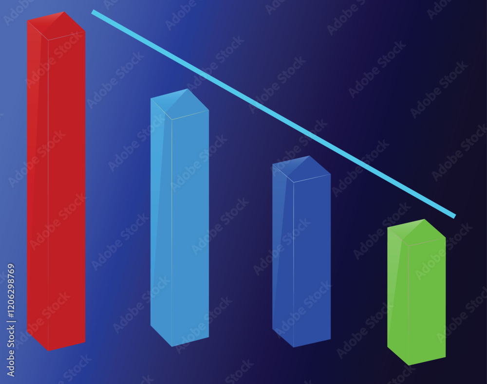3D bar graph illustration representing business data, statistics, and financial trends, perfect for presentations, infographics, and corporate reports. 3D bar graph illustration representing business data, statistics, and financial trends, perfect for presentations, infographics, and corporate reports.